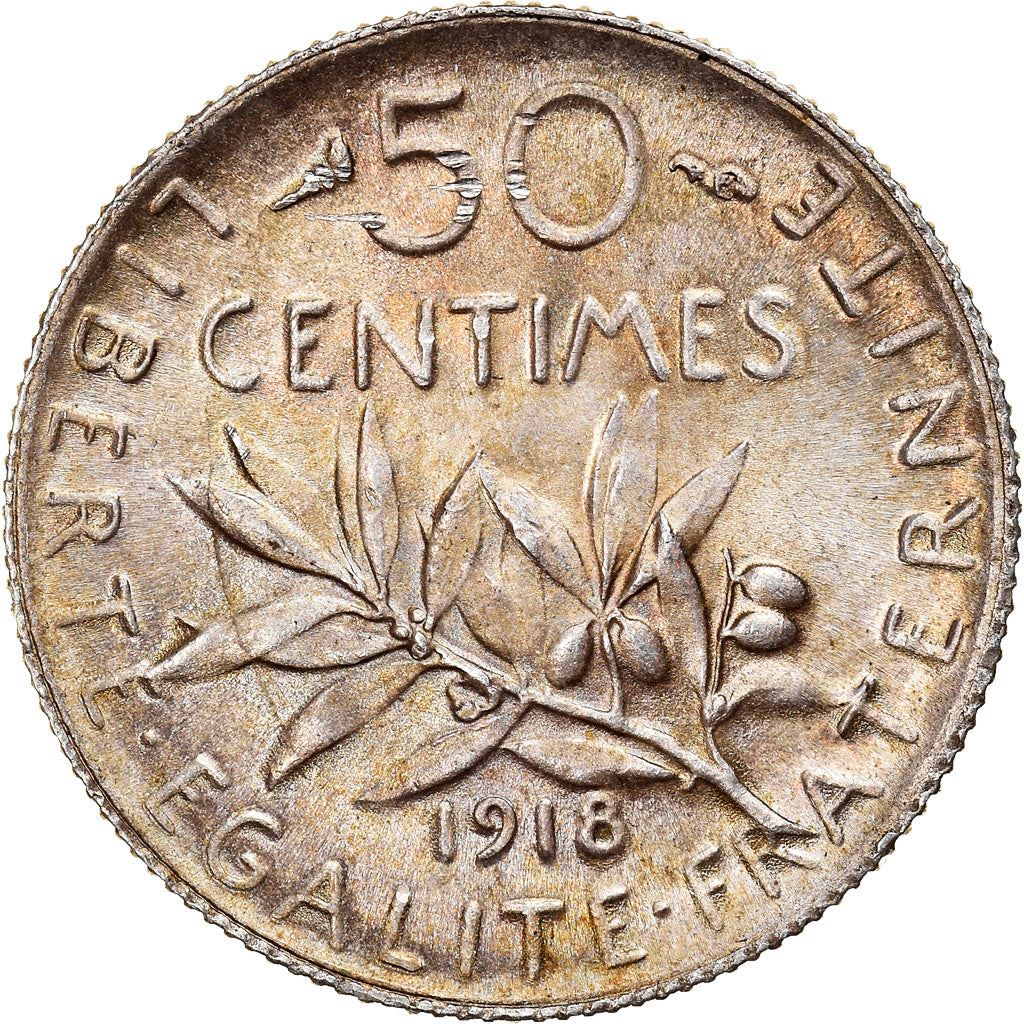 French 50 Centimes Coin | Silver | KM854 | France | 1897 - 1920