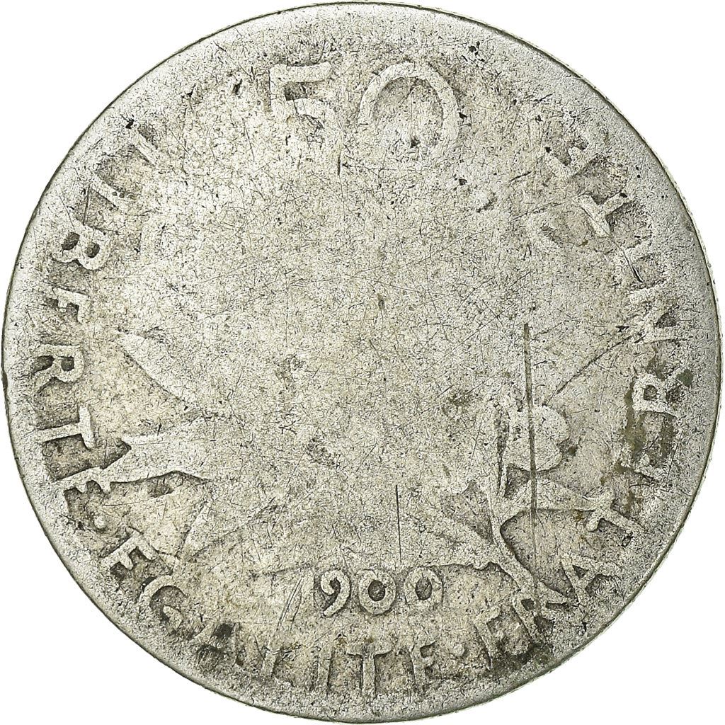 French 50 Centimes Coin | Silver | KM854 | France | 1897 - 1920