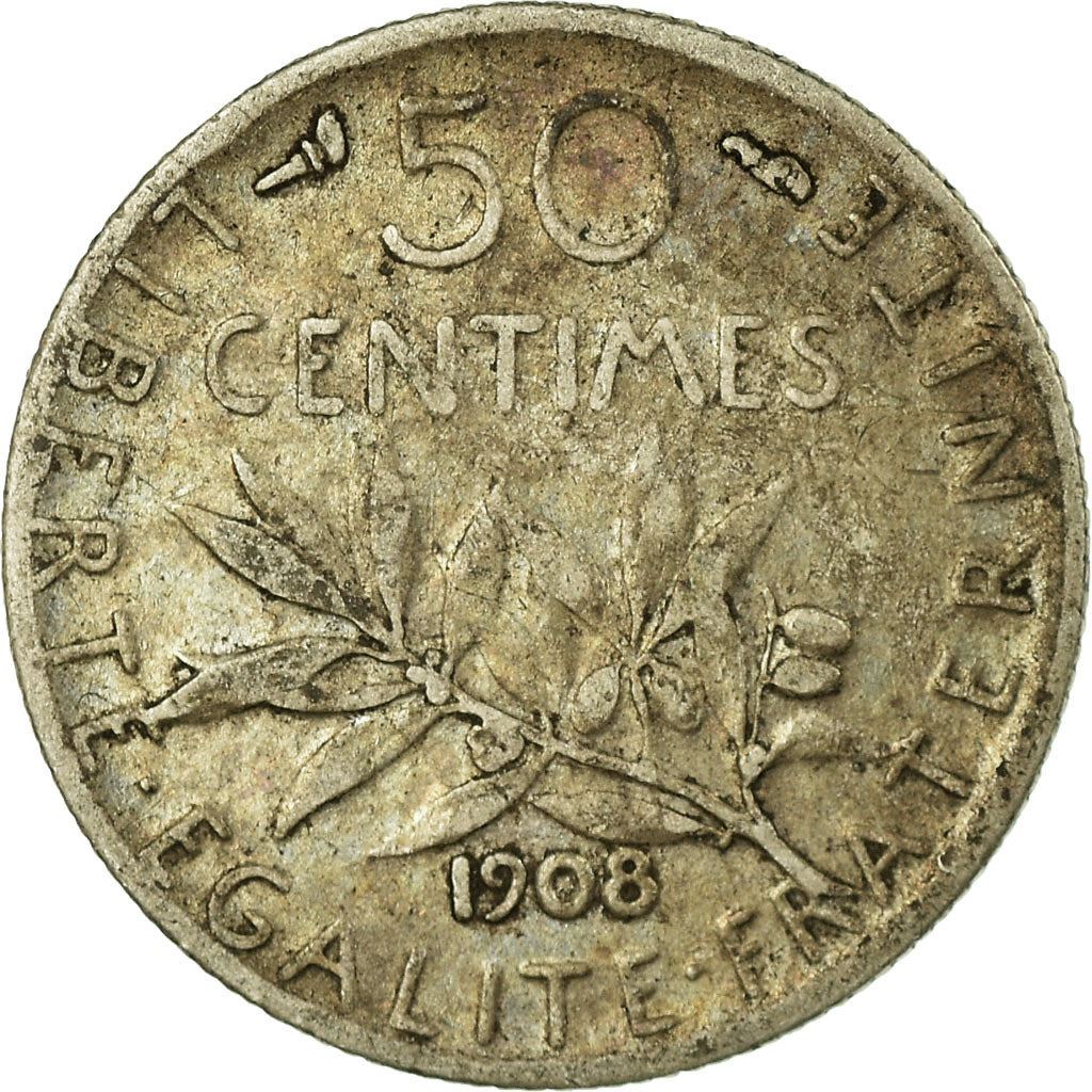 French 50 Centimes Coin | Silver | KM854 | France | 1897 - 1920