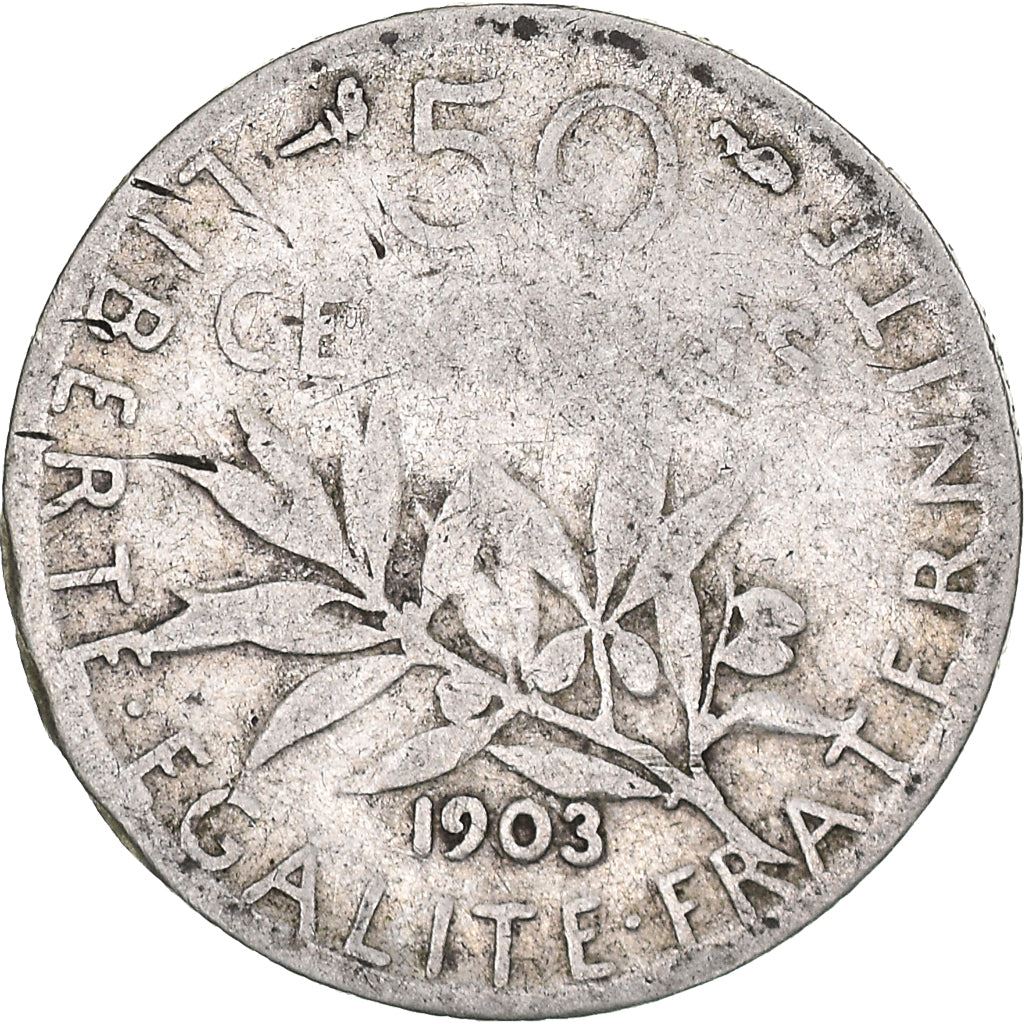 French 50 Centimes Coin | Silver | KM854 | France | 1897 - 1920