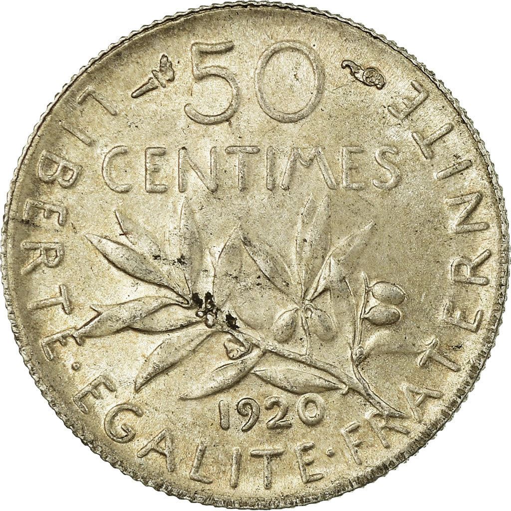 French 50 Centimes Coin | Silver | KM854 | France | 1897 - 1920