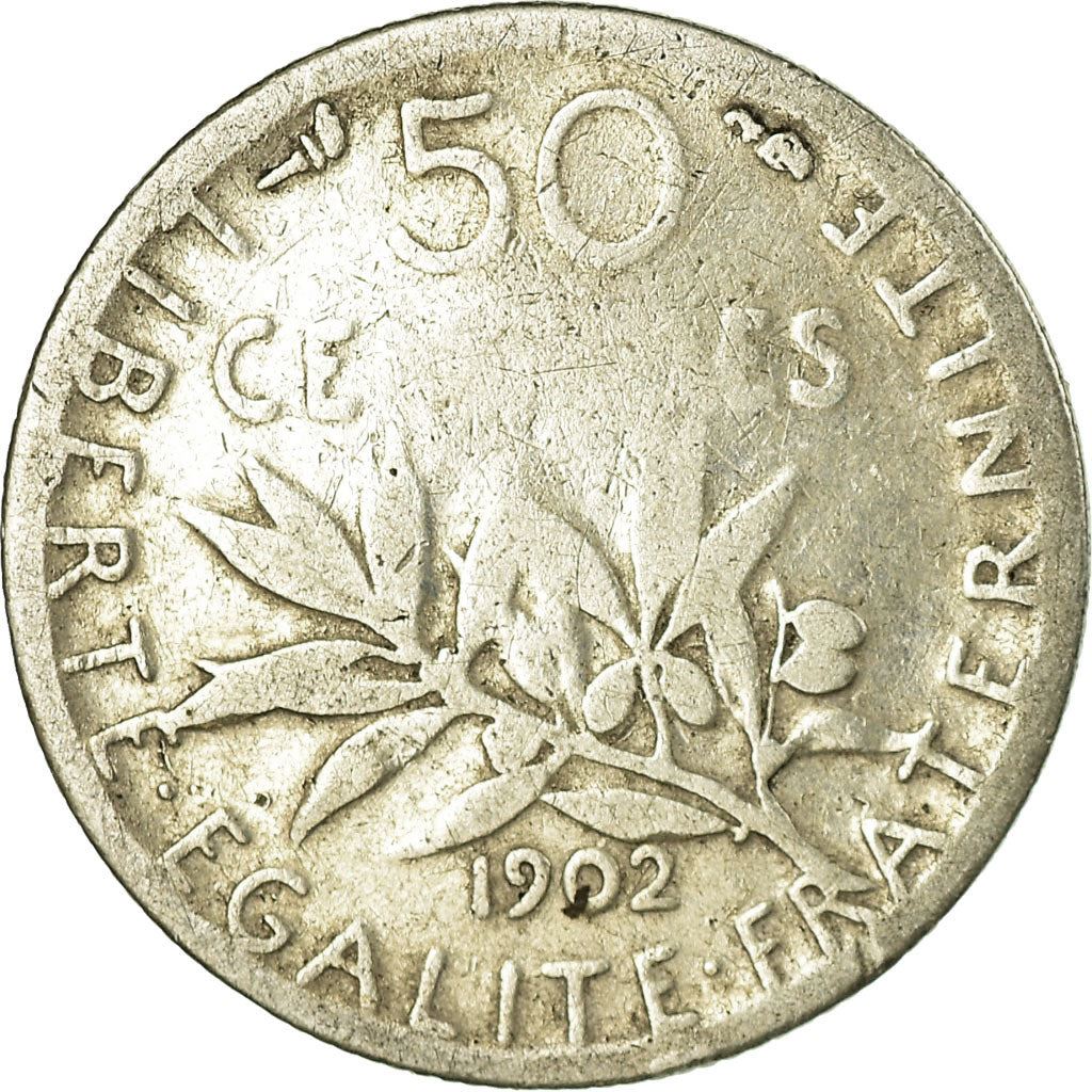 French 50 Centimes Coin | Silver | KM854 | France | 1897 - 1920