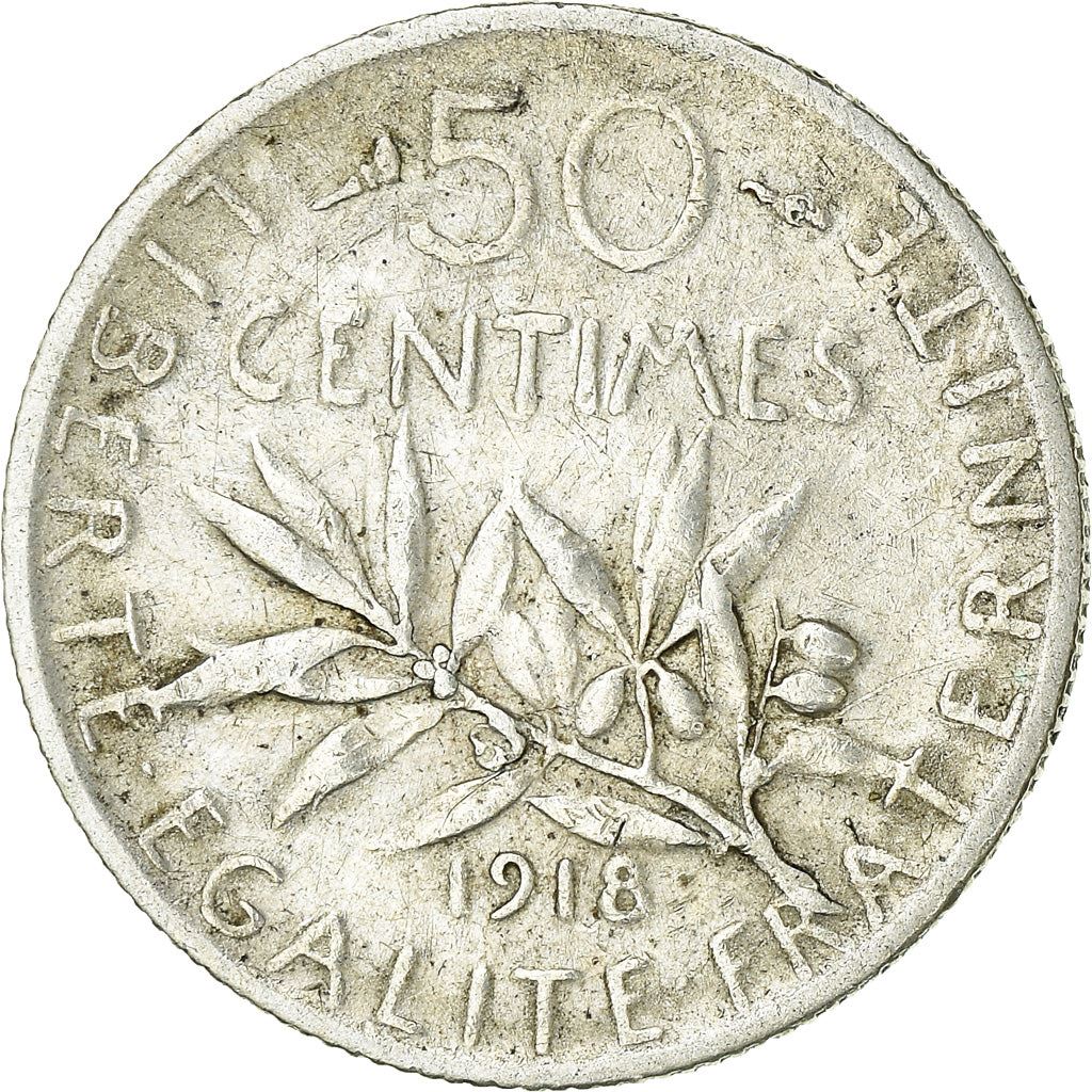 French 50 Centimes Coin | Silver | KM854 | France | 1897 - 1920