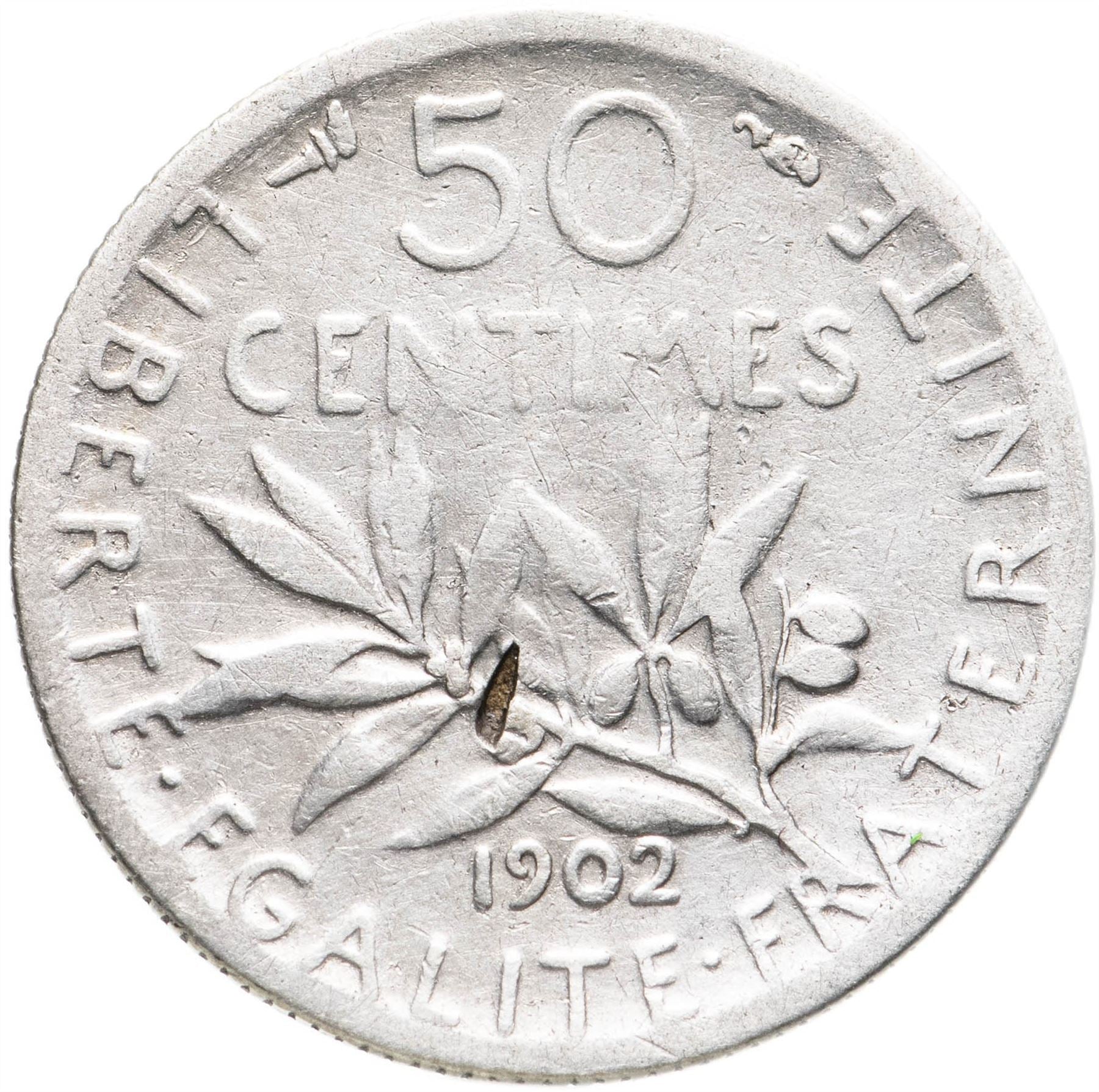 French 50 Centimes Coin | Silver | KM854 | France | 1897 - 1920