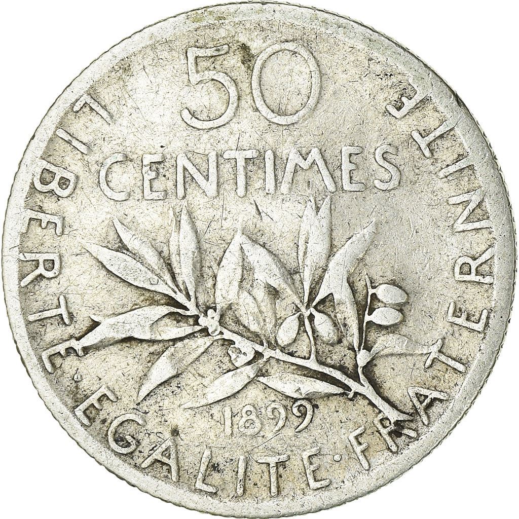 French 50 Centimes Coin | Silver | KM854 | France | 1897 - 1920