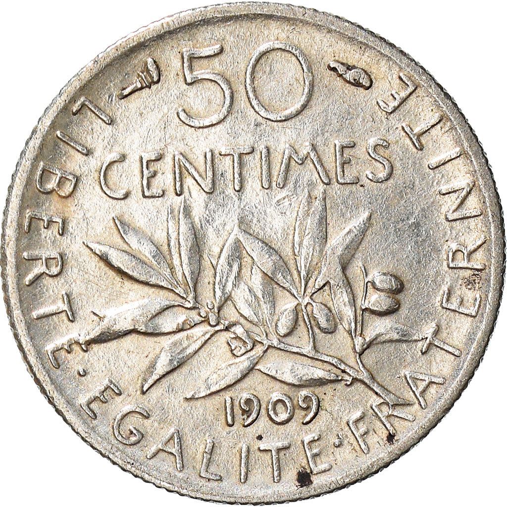 French 50 Centimes Coin | Silver | KM854 | France | 1897 - 1920