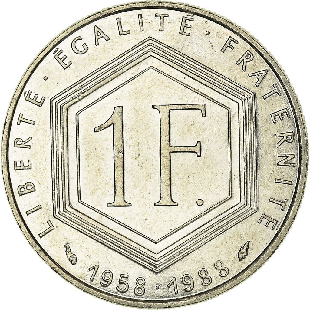 French Coin 1 Franc | Charles de Gaulle | KM963 | France | 1988