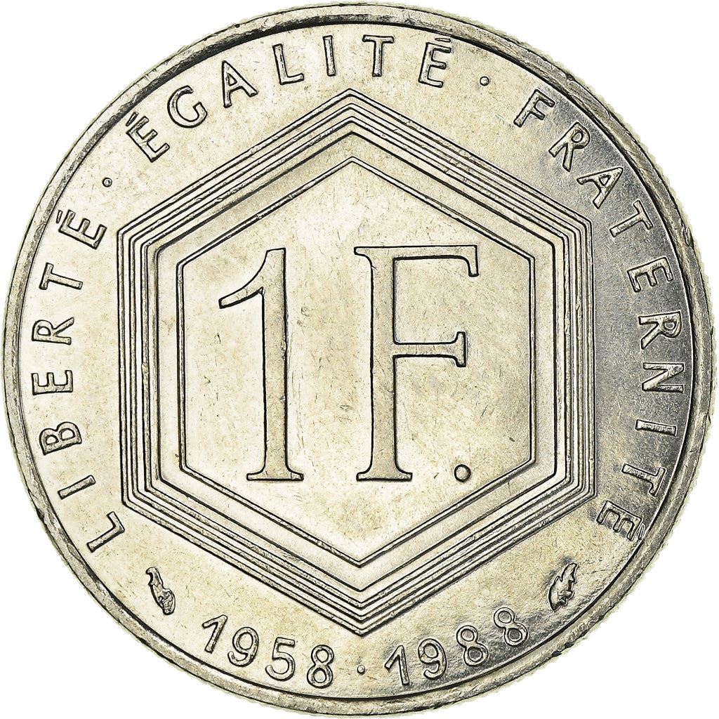 French Coin 1 Franc | Charles de Gaulle | KM963 | France | 1988