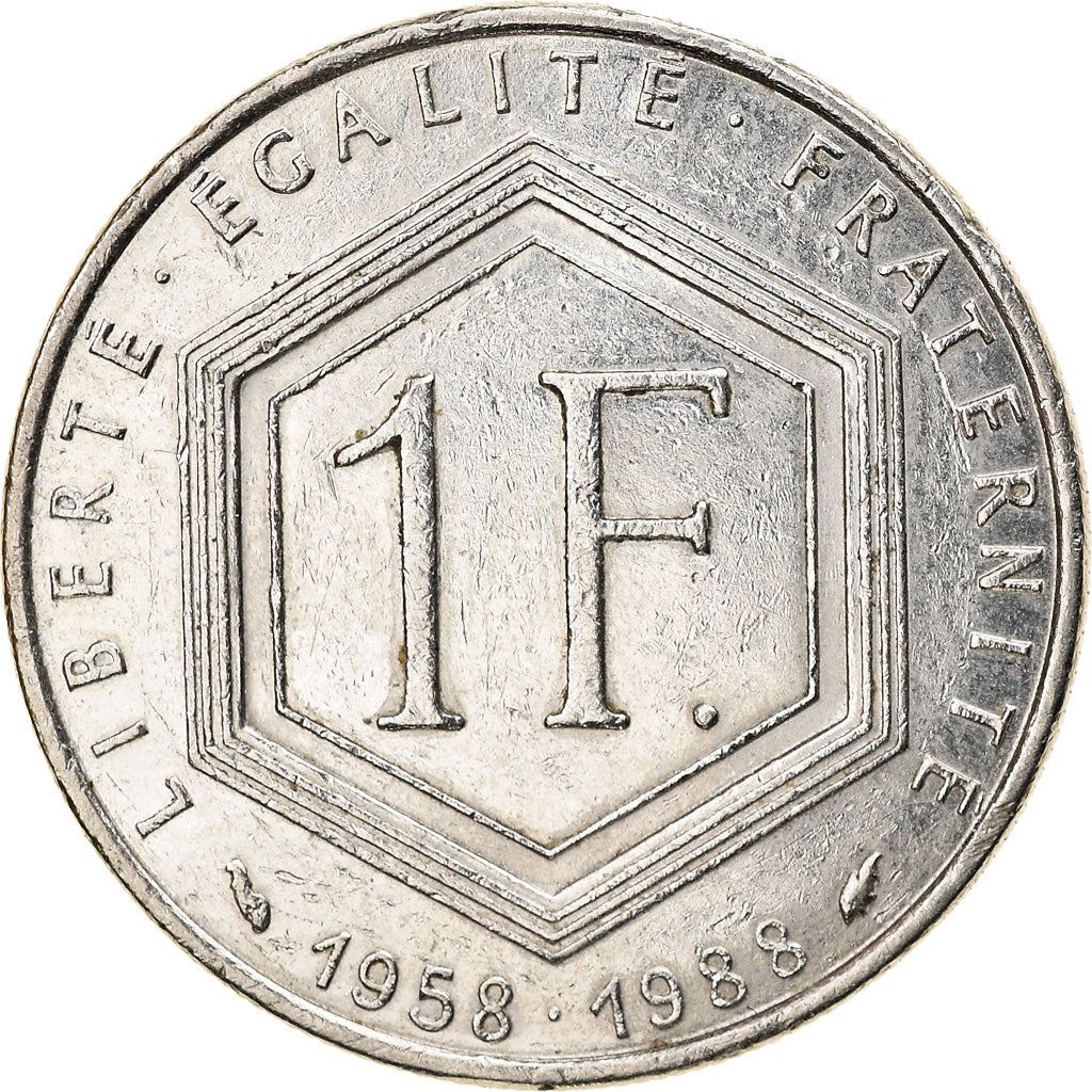 French Coin 1 Franc | Charles de Gaulle | KM963 | France | 1988