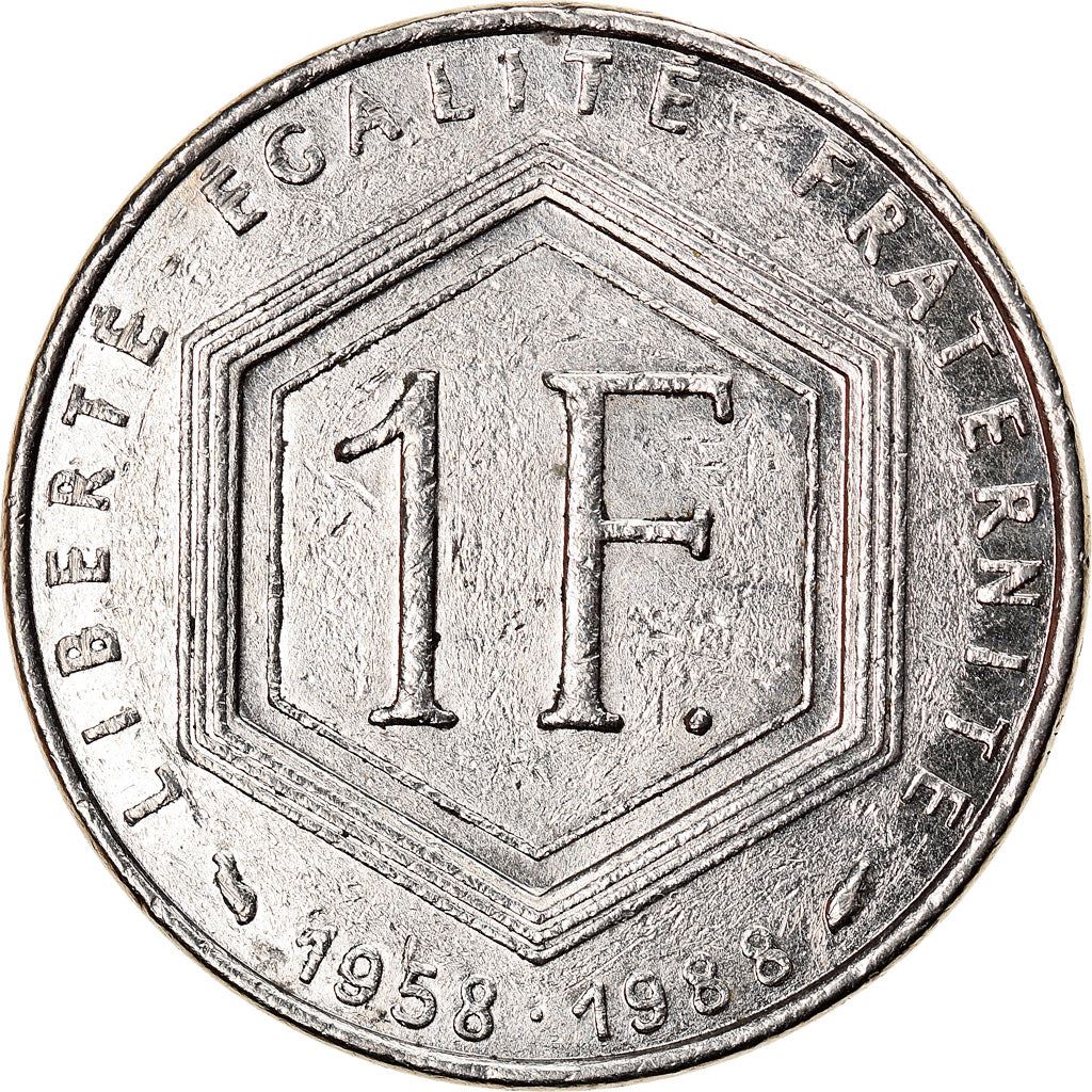 French Coin 1 Franc | Charles de Gaulle | KM963 | France | 1988