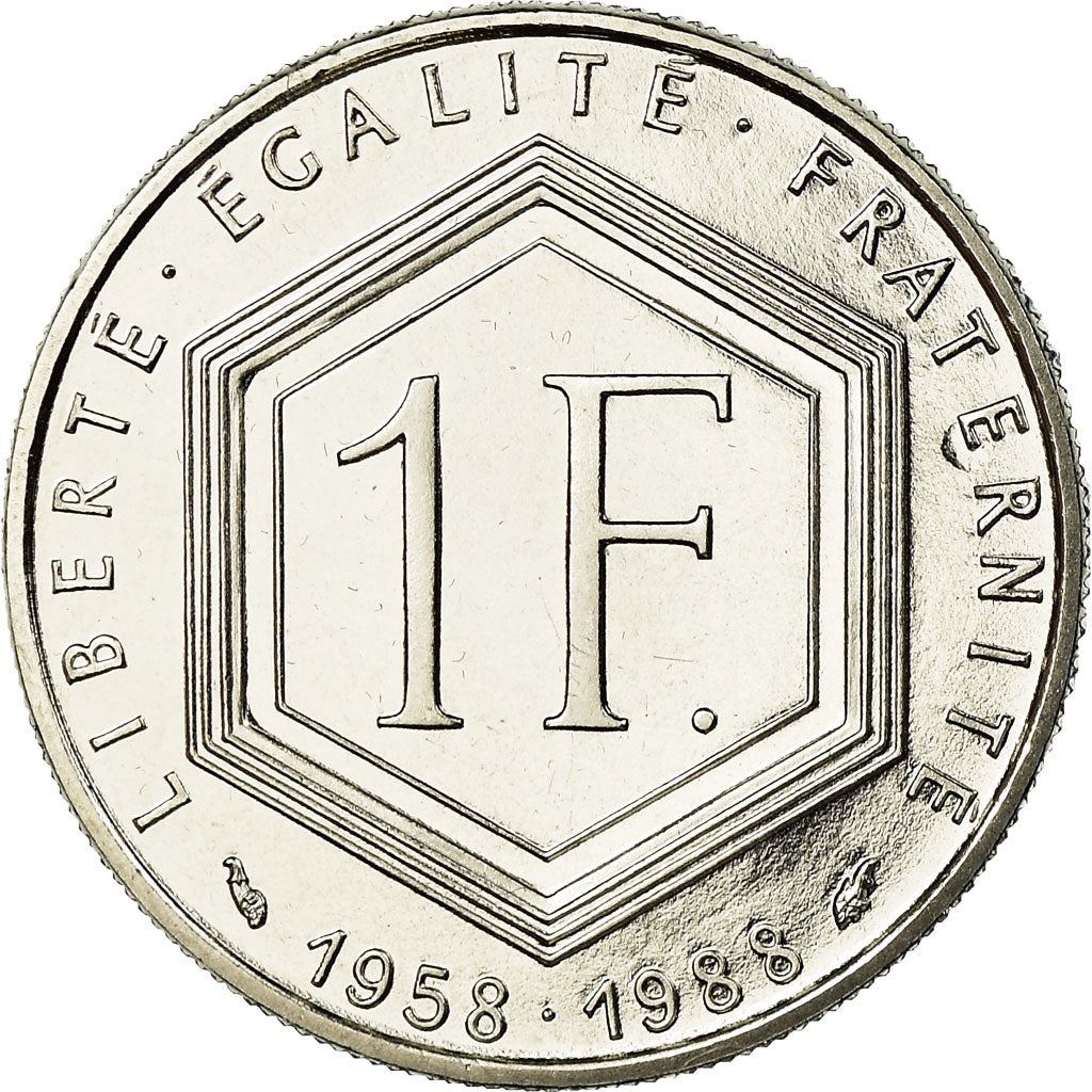 French Coin 1 Franc | Charles de Gaulle | KM963 | France | 1988