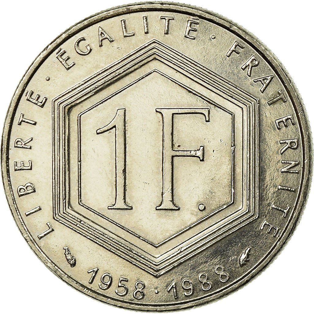 French Coin 1 Franc | Charles de Gaulle | KM963 | France | 1988