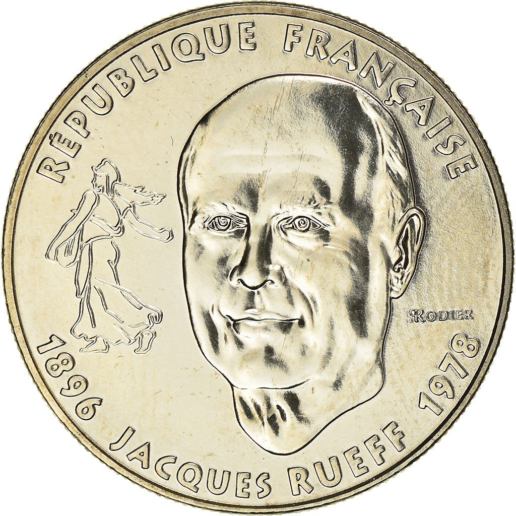 French Coin 1 Franc Jacques Rueff | KM1160 | France | 1996