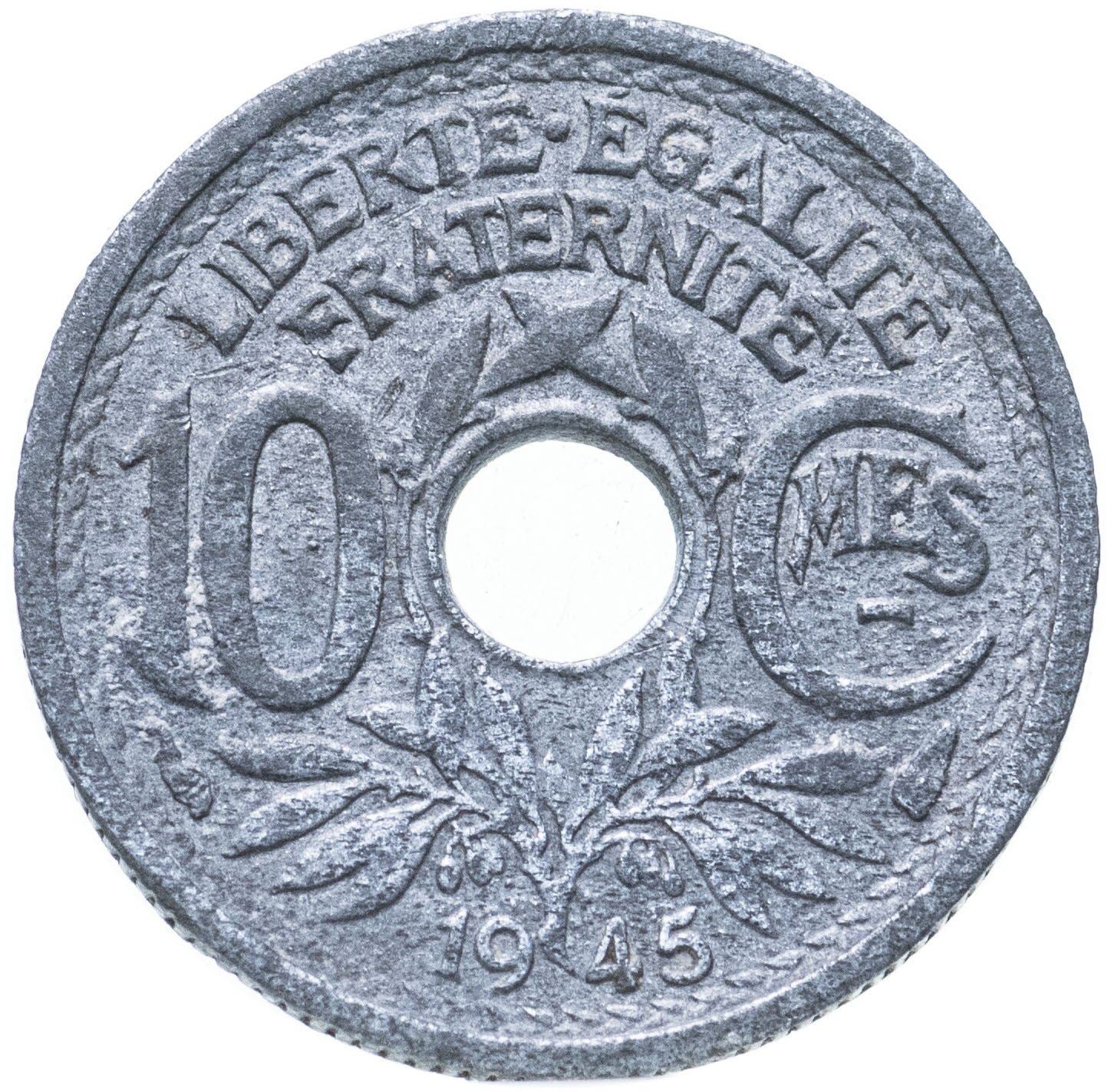 French Coin 10 Centimes | KM906 | France | 1944 - 1946