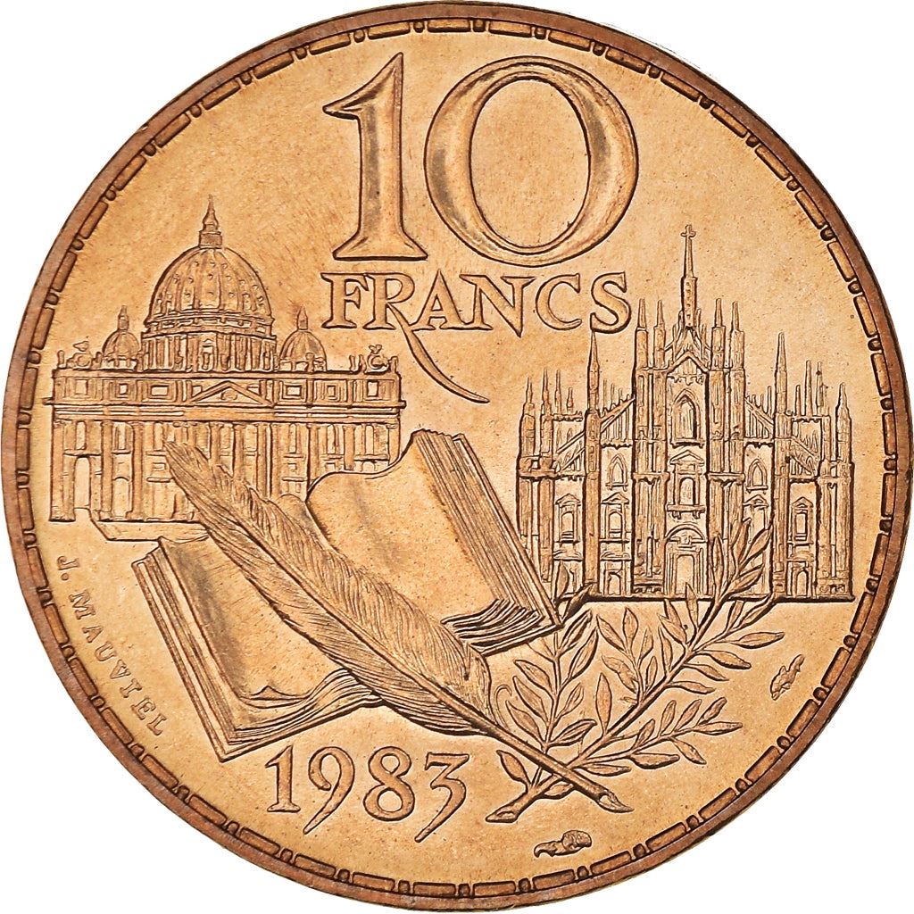 French Coin 10 Francs | Stendhal | KM953 | France | 1983