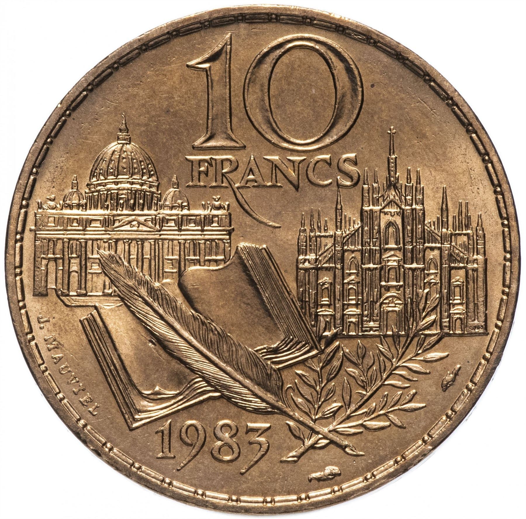 French Coin 10 Francs | Stendhal | KM953 | France | 1983