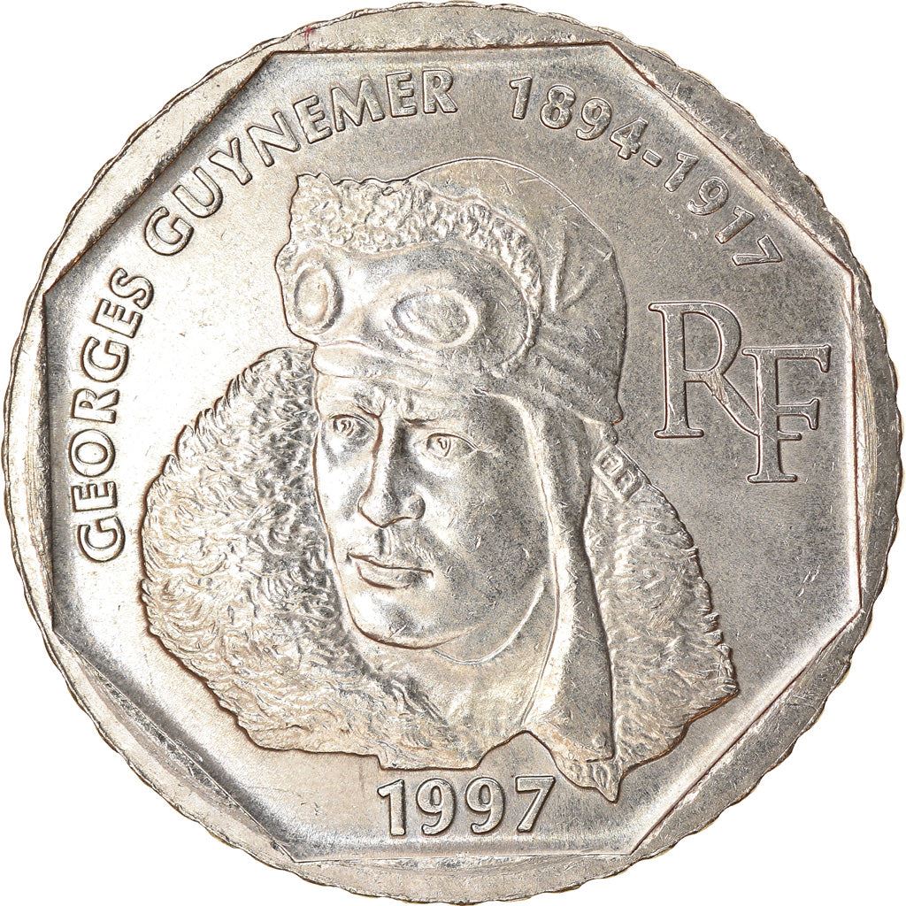 French Coin 2 Francs | Georges Guynemer | KM1187 | France | 1997