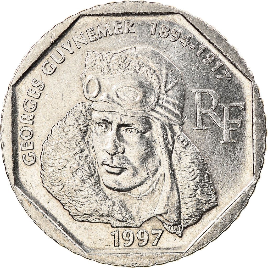 French Coin 2 Francs | Georges Guynemer | KM1187 | France | 1997