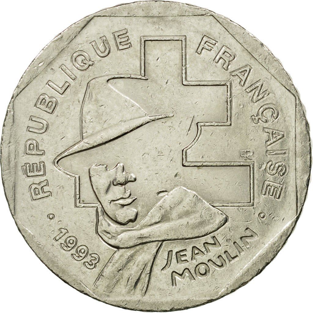 French Coin 2 Francs | Jean Moulin | KM1062 | France | 1993