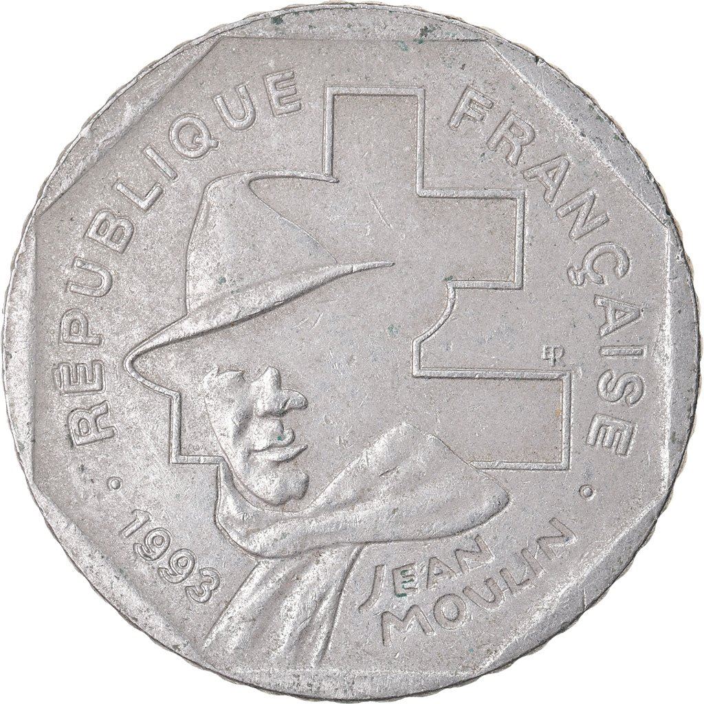 French Coin 2 Francs | Jean Moulin | KM1062 | France | 1993