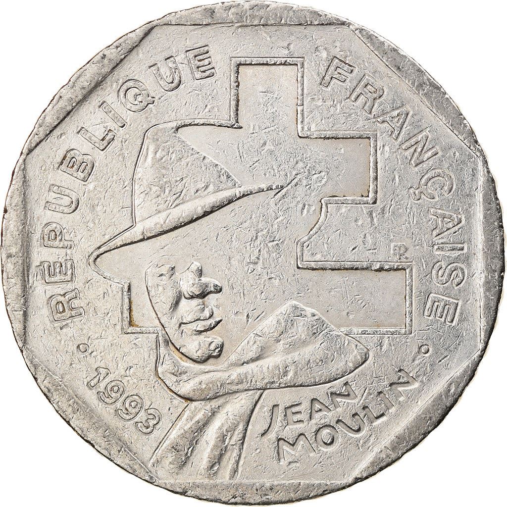 French Coin 2 Francs | Jean Moulin | KM1062 | France | 1993