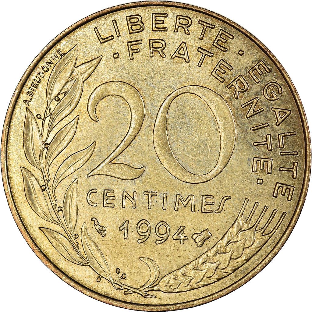 French Coin 20 Centimes | KM930 | France | 1962 - 2001