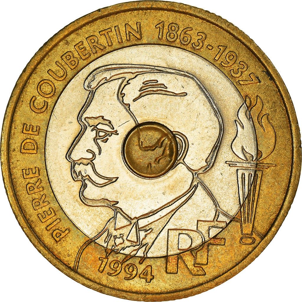 French Coin 20 Francs | Pierre de Coubertin | KM1036 | France | 1994