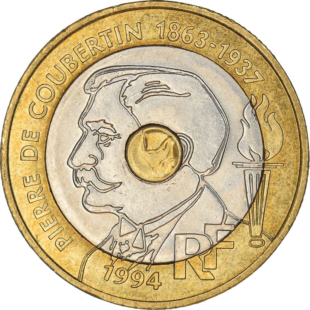 French Coin 20 Francs | Pierre de Coubertin | KM1036 | France | 1994