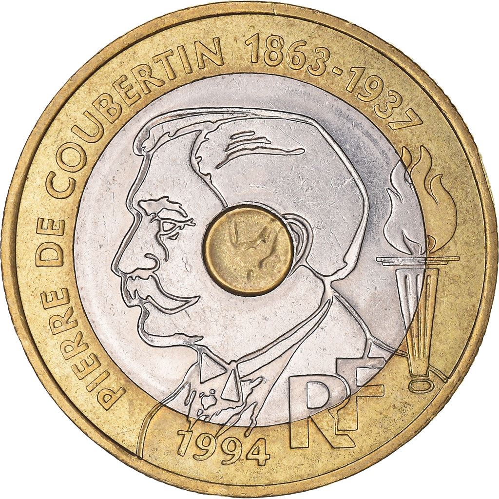 French Coin 20 Francs | Pierre de Coubertin | KM1036 | France | 1994