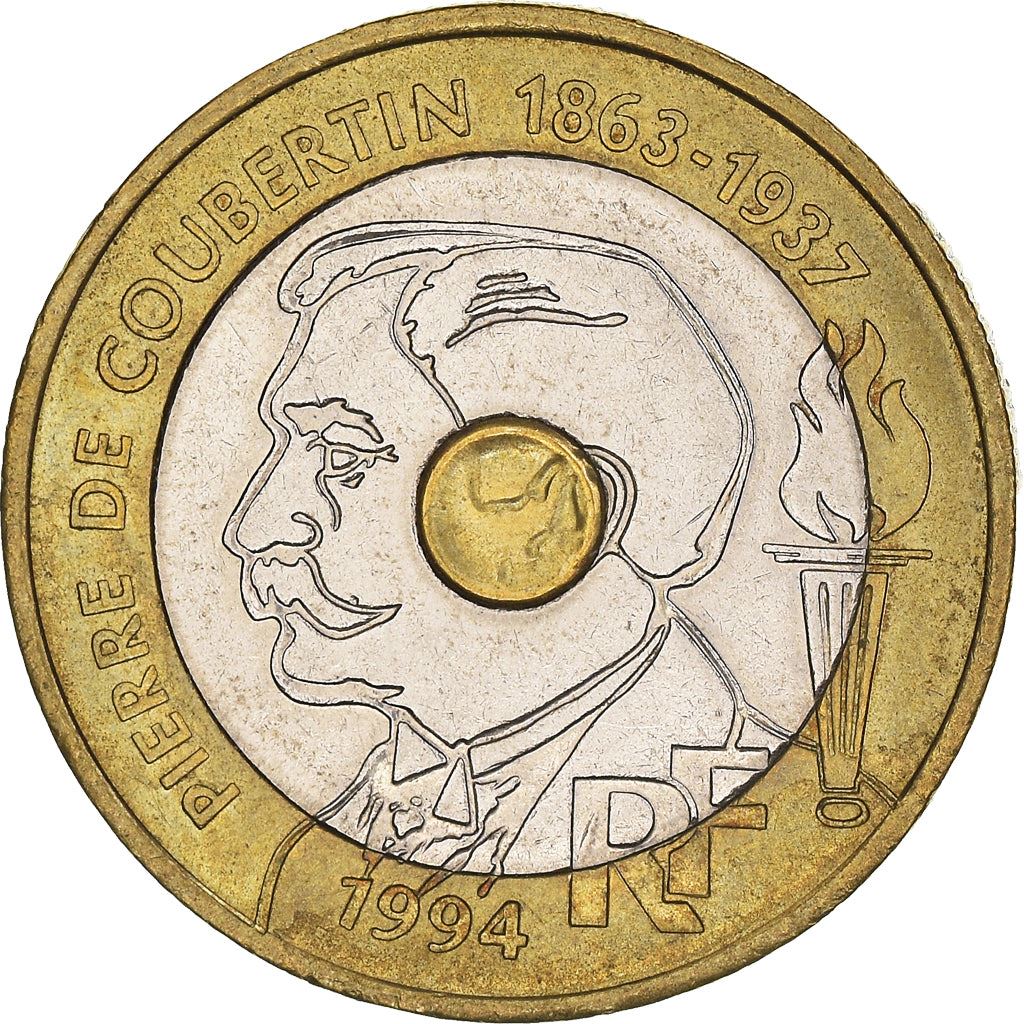 French Coin 20 Francs | Pierre de Coubertin | KM1036 | France | 1994