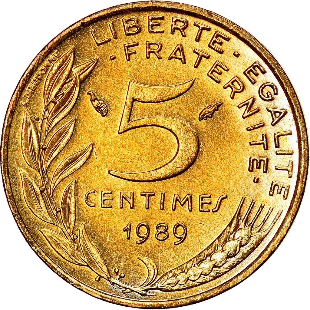 French Coin 5 Centimes | KM933 | France | 1966 - 2001