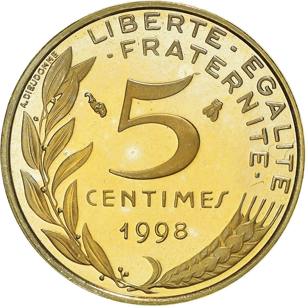 French Coin 5 Centimes | KM933 | France | 1966 - 2001