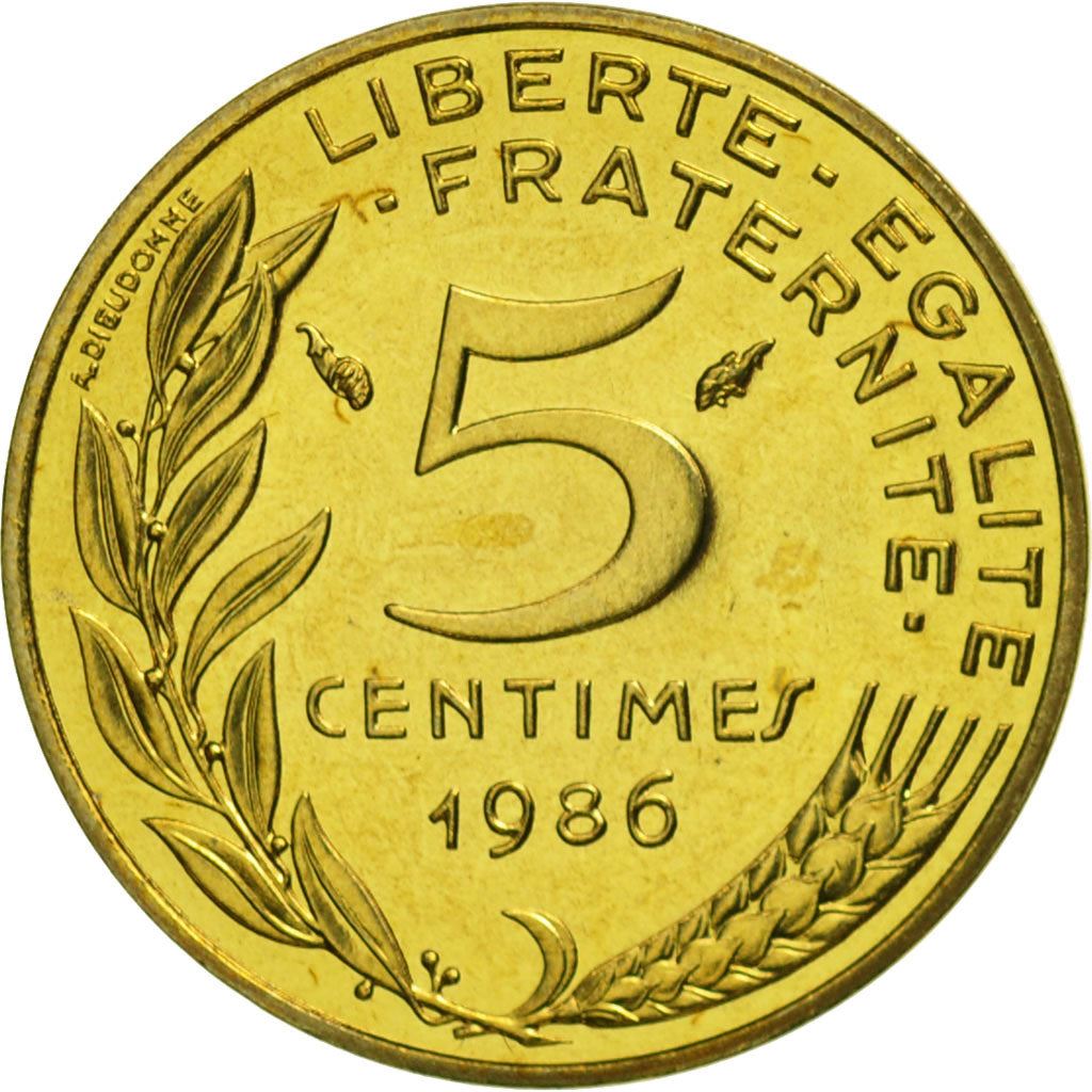 French Coin 5 Centimes | KM933 | France | 1966 - 2001