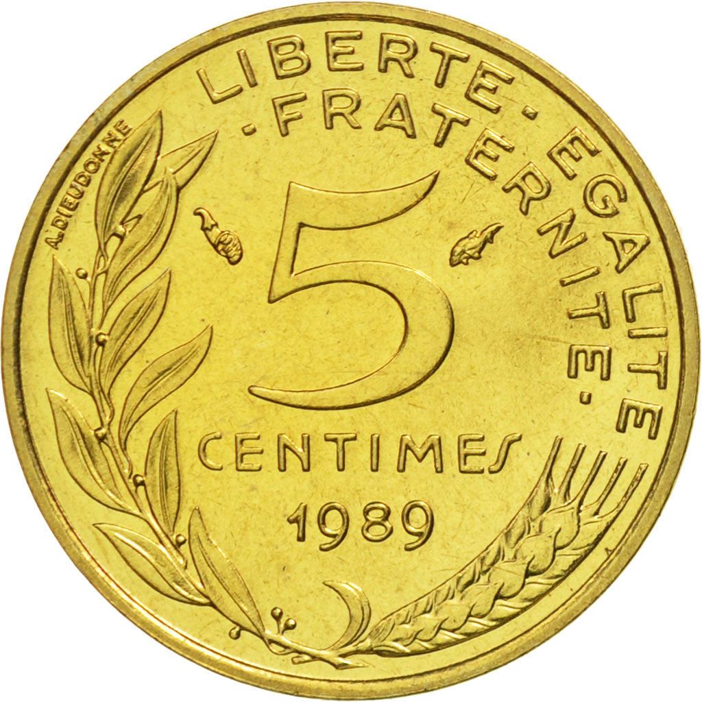 French Coin 5 Centimes | KM933 | France | 1966 - 2001