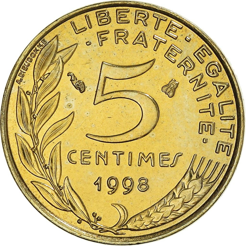 French Coin 5 Centimes | KM933 | France | 1966 - 2001