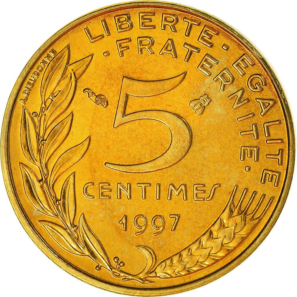 French Coin 5 Centimes | KM933 | France | 1966 - 2001