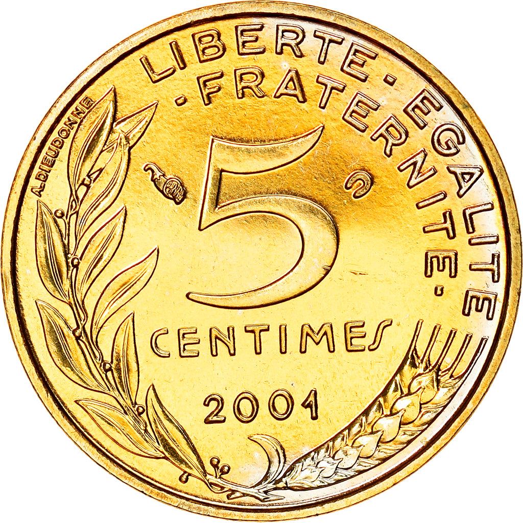 French Coin 5 Centimes | KM933 | France | 1966 - 2001