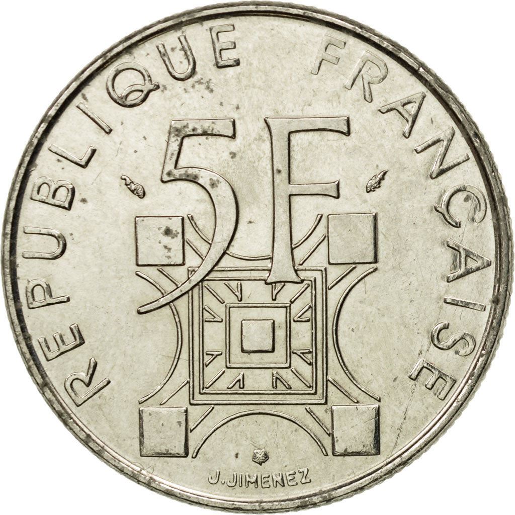 French Coin 5 Francs | Eiffel Tower | KM968 | France | 1989