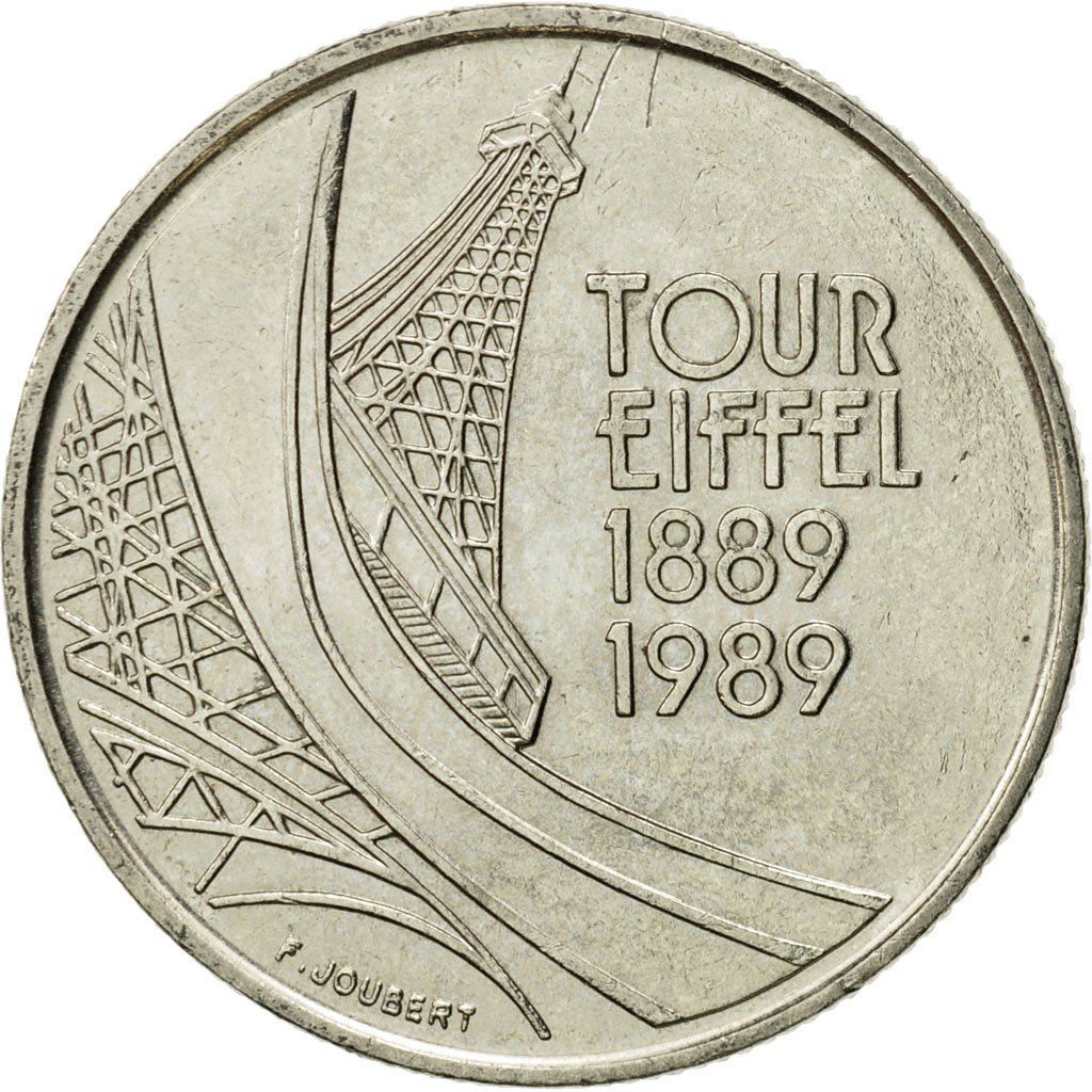 French Coin 5 Francs | Eiffel Tower | KM968 | France | 1989