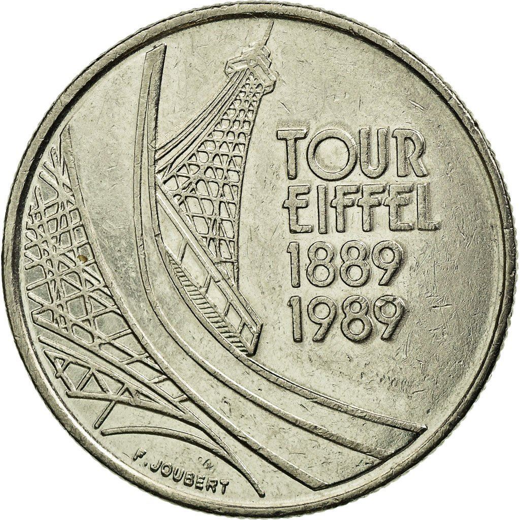 French Coin 5 Francs | Eiffel Tower | KM968 | France | 1989