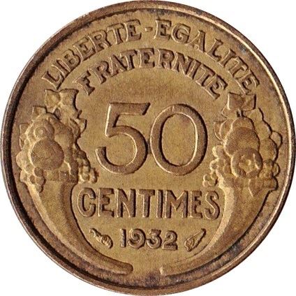 French Coin 50 Centimes | KM894 | France | 1931 - 1947