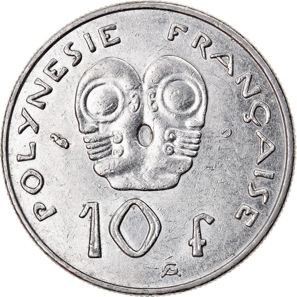 French Polynesia Coin French Polynesian 10 Francs | Marianne | Phrygian Cap | Tribal Mask | KM8 | 1972 - 2005