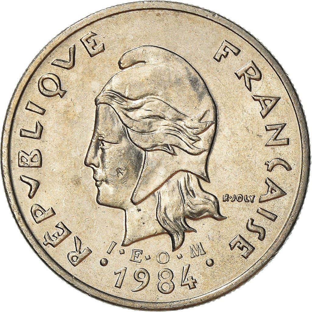 French Polynesia Coin French Polynesian 10 Francs | Marianne | Phrygian Cap | Tribal Mask | KM8 | 1972 - 2005