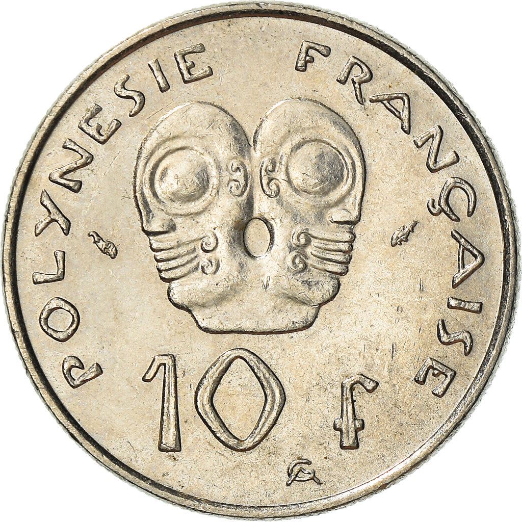 French Polynesia Coin French Polynesian 10 Francs | Marianne | Phrygian Cap | Tribal Mask | KM8 | 1972 - 2005