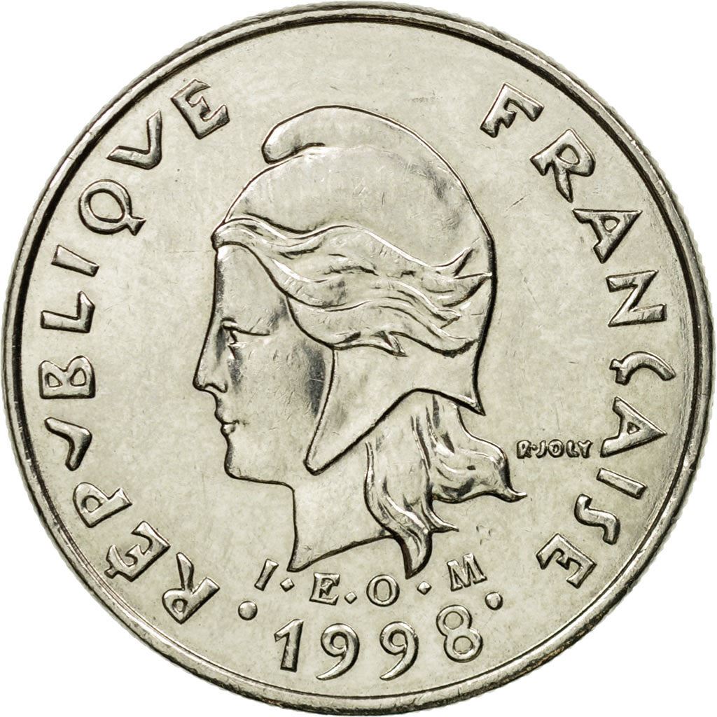 French Polynesia Coin French Polynesian 10 Francs | Marianne | Phrygian Cap | Tribal Mask | KM8 | 1972 - 2005