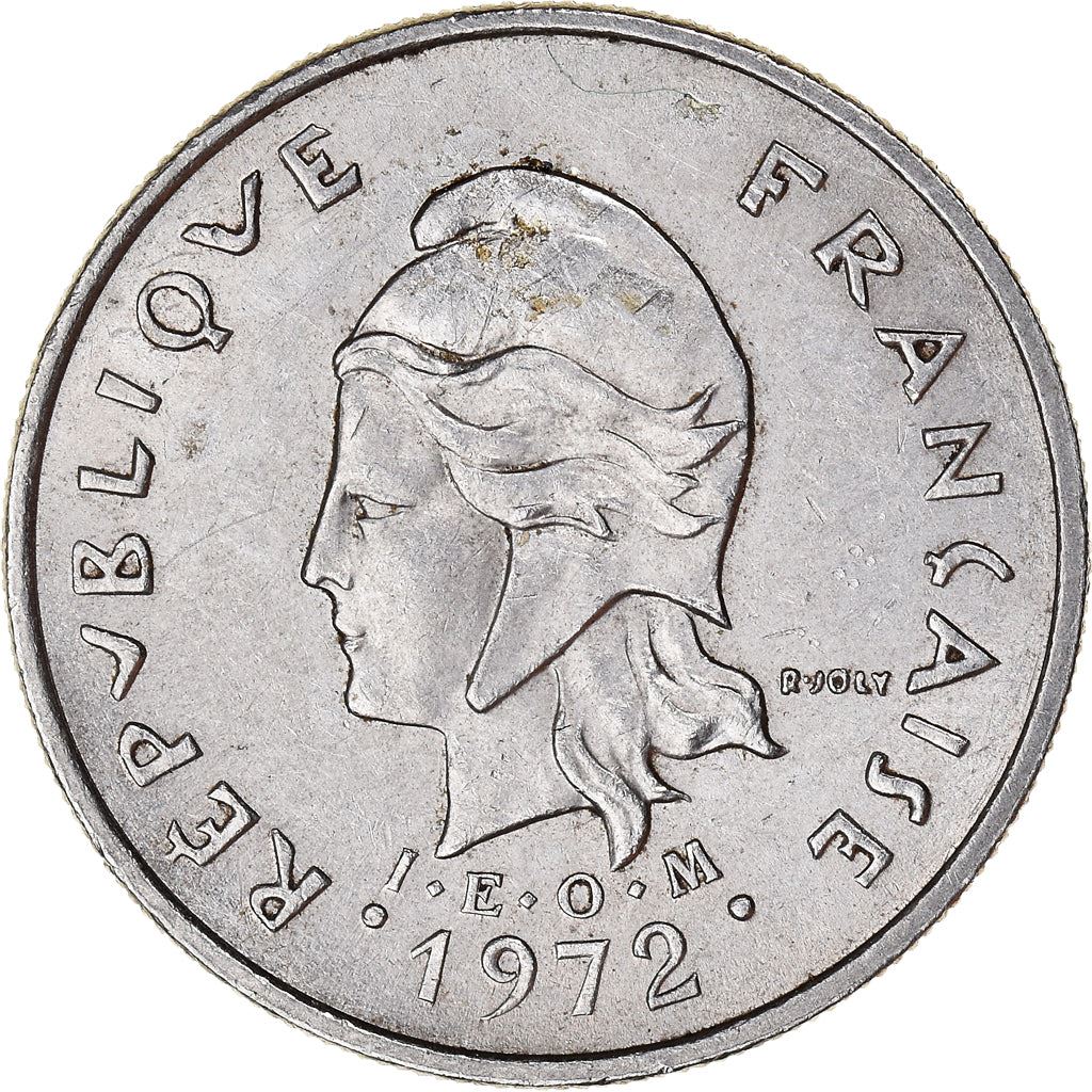 French Polynesia Coin French Polynesian 10 Francs | Marianne | Phrygian Cap | Tribal Mask | KM8 | 1972 - 2005