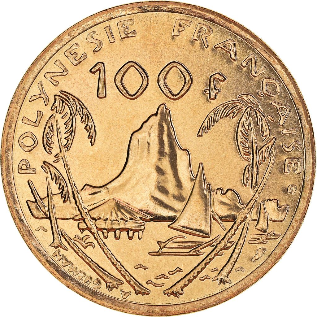 French Polynesia Coin French Polynesian 100 Francs | Marianne | Phrygian Cap | Moorea Harbor | KM14 | 1976 - 2005