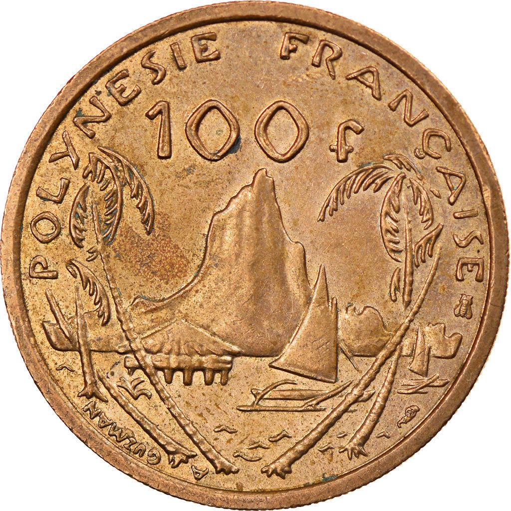 French Polynesia Coin French Polynesian 100 Francs | Marianne | Phrygian Cap | Moorea Harbor | KM14 | 1976 - 2005