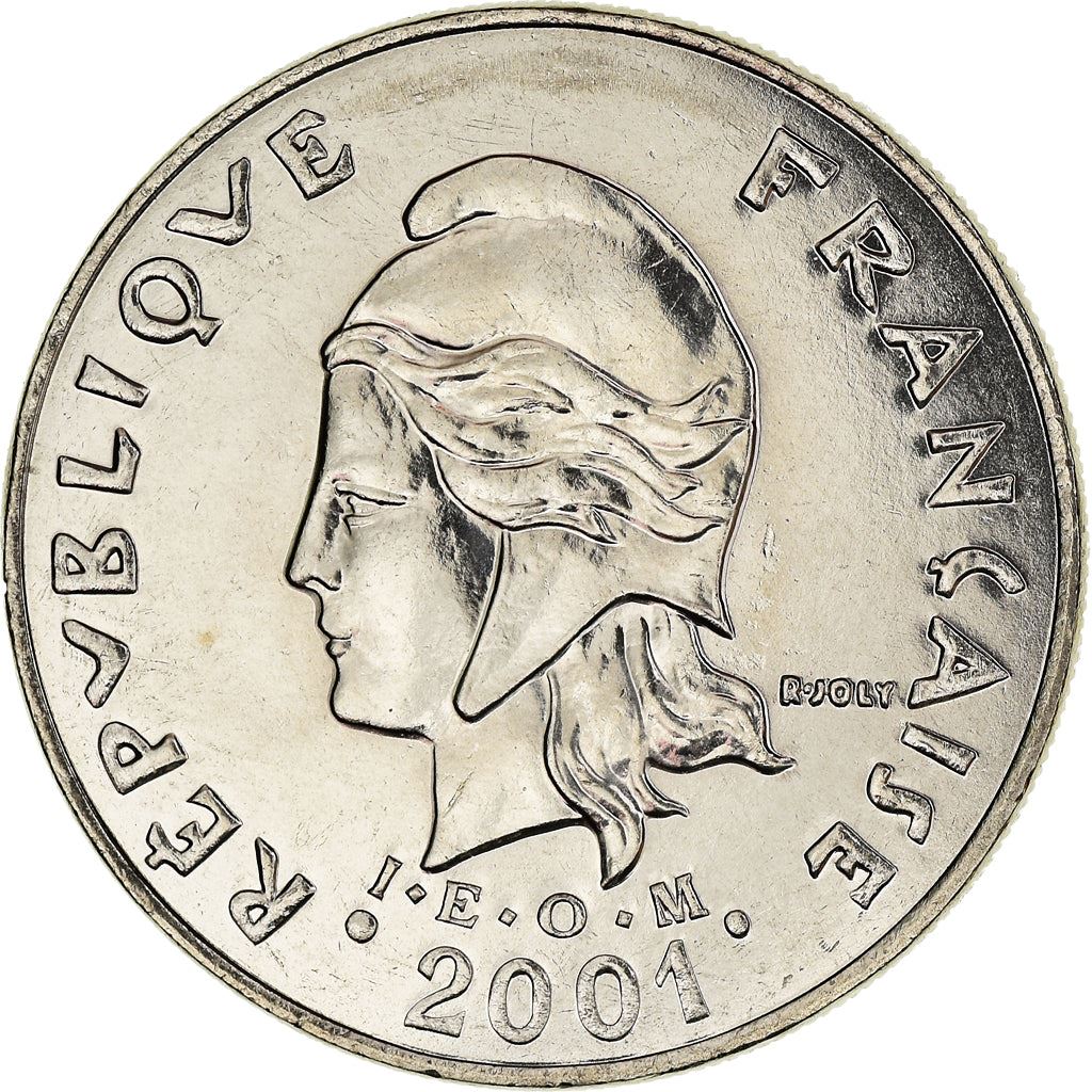 French Polynesia Coin French Polynesian 20 Francs | Marianne | Phrygian Cap | Flowers | KM9 | 1972 - 2005