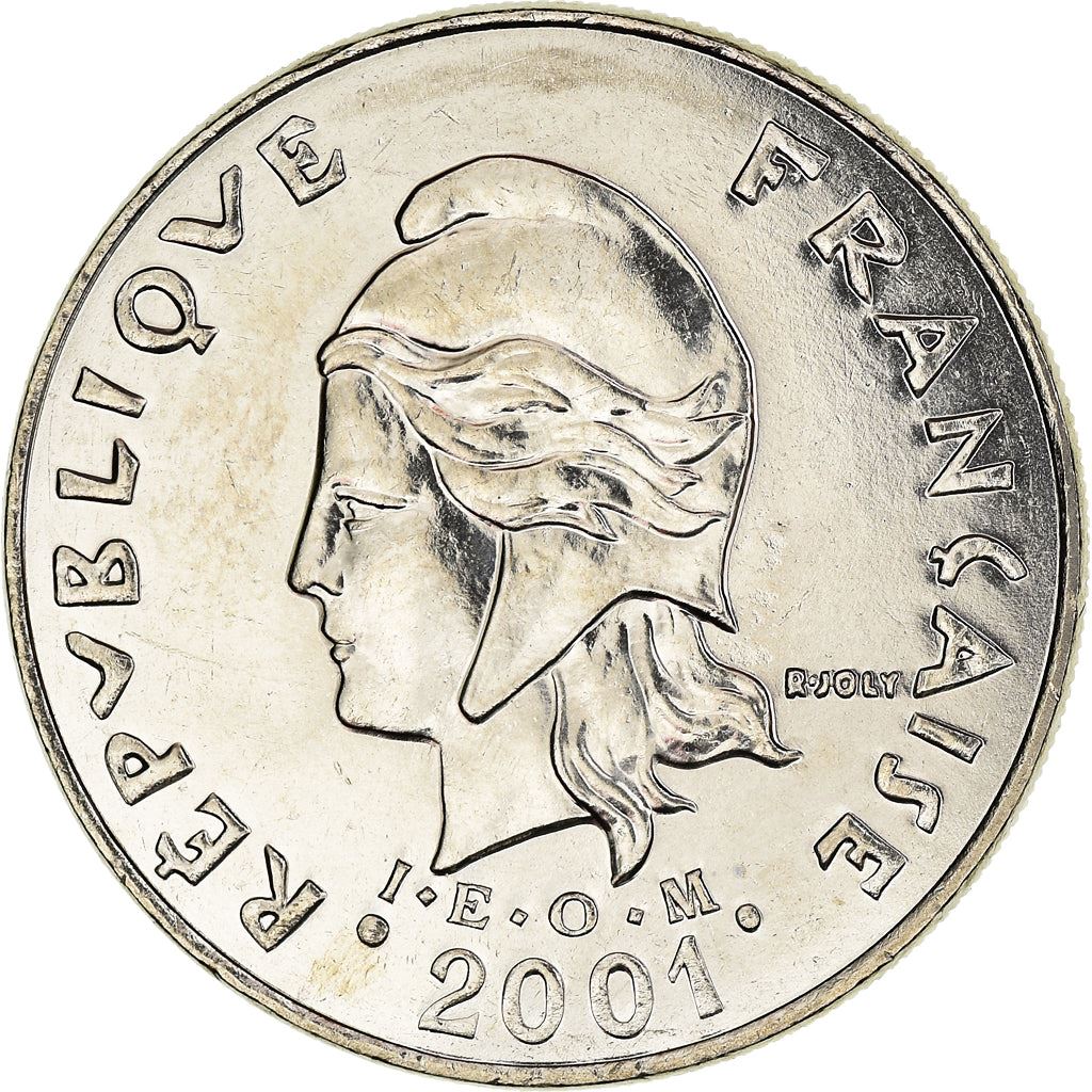 French Polynesia Coin French Polynesian 20 Francs | Marianne | Phrygian Cap | Flowers | KM9 | 1972 - 2005